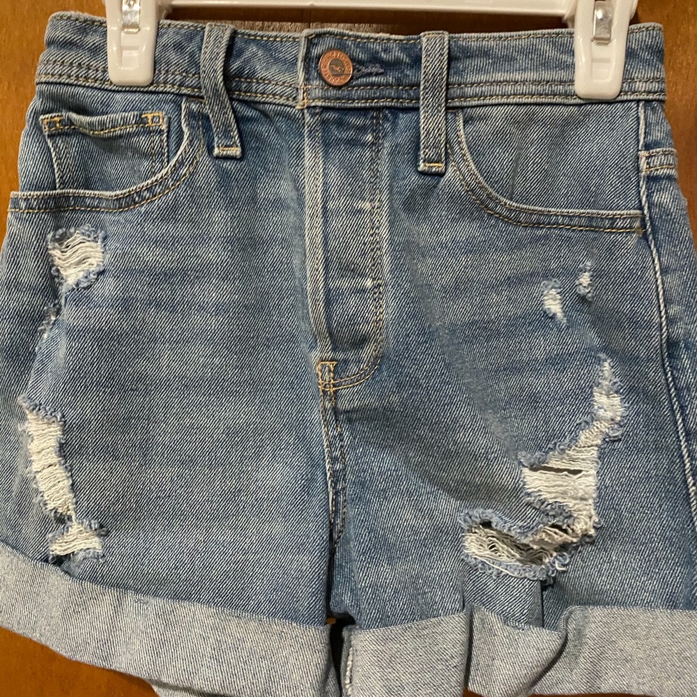 ultra high rise hollister mom jean shorts